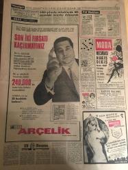 HÜRRİYET GAZETESİ 16 ŞUBAT 1967 YIL :19 SAYI :674--Taş Kömürü ,Demir ve Elektriğe Dün Zam Yapıldı ---Şarkışla da elli köyün çevre ile irtibatı kesildi --Akdeniz de batan bir çıkarma gemisinde dört er donarak öldü ---İki aylık kızımın babası milli binici Kemal Öncü dür --Firari Agop un ablası ve akrabaları panik içinde ---Necla ,annesinin teşviki ile babasını öldürmüş ---2100 yılında sokaklarda 100 yaşındaki insanlar dolaşacak ---Amerikan iş adamları bu sene futbola 20 milyon dolar yatırıyor ---Namzet kadro açıklandı --İz.Spor karşısında Fenerbahçe değişik tertip deneyecek ---İki çocuk annesi Aycan Önel ,Voleybola başladı --Kuru bir baston sahibinin 10 yılda aşk şairi yaptı ---Operanın perdesini açmak için 25 milyon daha lazım ---35 bin hacı adayı Amman da toplandı --Feyzioğlu :Demokrasiyi hiçbir tahrik yıkamaz dedi ---Bilgehan tenkitlere cevap verdi : Bizim anayasamız da sosyalizmin yeri yoktur --