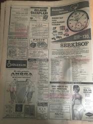 HÜRRİYET GAZETESİ 16 ŞUBAT 1967 YIL :19 SAYI :674--Taş Kömürü ,Demir ve Elektriğe Dün Zam Yapıldı ---Şarkışla da elli köyün çevre ile irtibatı kesildi --Akdeniz de batan bir çıkarma gemisinde dört er donarak öldü ---İki aylık kızımın babası milli binici Kemal Öncü dür --Firari Agop un ablası ve akrabaları panik içinde ---Necla ,annesinin teşviki ile babasını öldürmüş ---2100 yılında sokaklarda 100 yaşındaki insanlar dolaşacak ---Amerikan iş adamları bu sene futbola 20 milyon dolar yatırıyor ---Namzet kadro açıklandı --İz.Spor karşısında Fenerbahçe değişik tertip deneyecek ---İki çocuk annesi Aycan Önel ,Voleybola başladı --Kuru bir baston sahibinin 10 yılda aşk şairi yaptı ---Operanın perdesini açmak için 25 milyon daha lazım ---35 bin hacı adayı Amman da toplandı --Feyzioğlu :Demokrasiyi hiçbir tahrik yıkamaz dedi ---Bilgehan tenkitlere cevap verdi : Bizim anayasamız da sosyalizmin yeri yoktur --