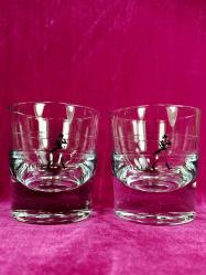 VINTAGE JOHNNIE WALKER BİR ÇİFT CAM VİSKİ BARDAĞI