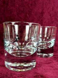 VINTAGE JOHNNIE WALKER BİR ÇİFT CAM VİSKİ BARDAĞI