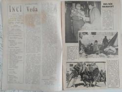 İnci Aylık Aktüalite Sinema Tiyatro Müzik ve Magazin Dergisi - 9 Şubat 1952 - Sayı:6 - Mine Coşkun - Üftade Kimi - İnci'nin objektifi - Celal Bayarı - Edip Akın - Büyük Şair Yahya Kemal ile Bir Hasbihal - Baki Süha Edipoğlu - Rindlerin Akşamı - Talihinize Bakıyoruz - Film yıldızlarının en güzel tarafları - Jean Harlow - Jean Crawford - Norma Shearer - Katherine Hepburn - Sönen Yıldızlar - Sylvia Sidney - Cloudette Colbert - Milli Mücadeleden Menkibeler - Ege Efeleri - Razi Yalkın - Cinsi Bilgiler - Lale Kuşçu - Berrin Aydan - Kazım Karabekir Suikast Suçu ile İstiklal Mahkemesine nasıl verildi - Eyüp Sultan - Gönül Bahisleri - Örnek Bir Yuva - Erenköy kız lisesinde - Kandemir - Üftade Kimi - Türkiye'nin Rita Hayworth'u - Sevgilisine on yıl bekliyen kadın - Dersim İsyanının iç yüzü - Niyazi Ahmet Banoğlu - Esrarengiz Buhurdan - Güvertede Bir Kadın çizgi romanı - Bizde Siyasi Dargınlıklar - Öldüren Aşk fotoromanı - Tiyatro Hatıraları - Süleyman Nazif Bey - Muvahhit Bey - Tam Takım Dergi