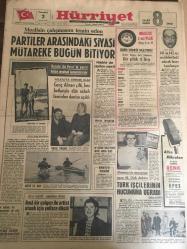 HÜRRİYET GAZETESİ 2 MAYIS 1966 YIL :19 SAYI :6466--Partiler arasındaki siyasi mütareke bugün bitiyor --141 VE 142 .maddeleri tadil edecek tasarı hazırlanıyor ---Ama bir çalgıcı ile artist olmak için yollara düştü ---Türk işçilerinin hücumuna uğradı ---AP Çorum Milletvekili İhsan Akhun Öldü ---Bir kızın kalbi durduktan sonra 7 dakika sonra çalıştırıldı ---İzmir Fuar Göl Gazinosu :Güler Göksel ,Gonca Gül ---Fenerbahçe :0 Beşiktaş :0--G.Birliği : 1 Galatasaray :0--Bursaspor :2 Beyoğluspor : 0---Sevilen Plak : Dursun Salkım ---Altın Mikrofon İstanbul da --Finalistler İstanbul da ki dört konsere hazır --Radyo programları ---Beyazıt Cami önünde 60 dükkan yapılacak --Johnson un küçük kızı Luci :Babamı ancak başkan olduktan sonra sık sık görebildik dedi ---Göztepe Şekerspor Berabere :1-1--Ad.D.Spor :1 Güneşspor :0--Altın Mikrofon  finalistleri denizin zevkini çıkardılar --Konya da ki Alaaddin Caminin Bir Kısmı Çöktü ---Bir nalbant kaz yumurtasına nal çaktı --