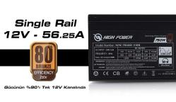 High Power HPG-750BR-H12S 750 W 80+ Bronze 56A@12V Güç Kaynağı