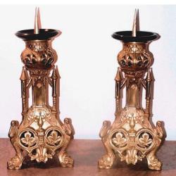 Bronz ampir çift mumluk şamdan. Fransız, 19 Y.y. Y.48cm.