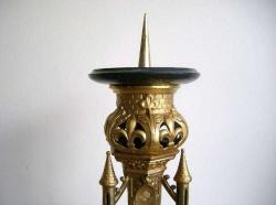 Bronz ampir çift mumluk şamdan. Fransız, 19 Y.y. Y.48cm.