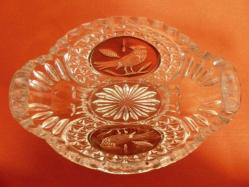 Bohem cam şekerlik, greve kesme işçilikli  Y:10cm.