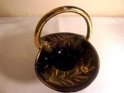 Kobald mavisi sepet formunda şekerlik. Y:15 cm.