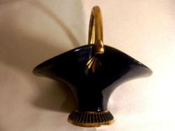 Kobald mavisi sepet formunda şekerlik. Y:15 cm.