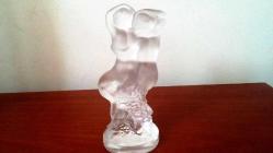 Lalique imzalı cam heykel. Orijinal Y:14cm