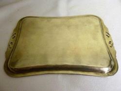 Gümüş el yapımı tepsi. 900 Ayar damgalı 25x16cm.. 298gr.
