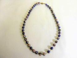 Cloisonne el yapımı  mineli kolye gerdanlık. Toplam Boyu: 60cm.