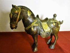 Antika - Bronz el yapımı at heykeli. Y:20 cm. Boy. 24cm.. - kitantik - kitaLog