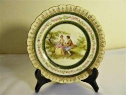 Antika - Viyana porselen imzalı el boyaması duvar tabağı. 19.Y.y. Y:15cm. - kitantik - kitaLog