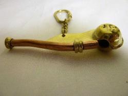 Pirinç silistre gemici düdüğü anahtarlık. Boy 7cm.