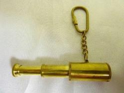 Pirinç gemici dürbünü anahtarlık. Boy açık. 8cm.