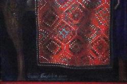 Tuval üzerine yağlıboya resim. Timur Taştekin  imzalı. Altın varak çerçeveli.  Çerçevesiz 70x50 cm.