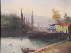 Tuval üzerine yağlıboya resim. Günaydın  imzalı. Çerçevesiz 50x40 cm.