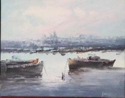 Tuval üzerine yağlıboya resim. Günaydın  imzalı. Çerçevesiz 40x50 cm.