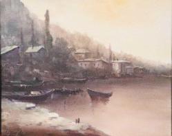 Tuval üzerine yağlıboya resim. Günaydın  imzalı. Çerçevesiz 40x50 cm.