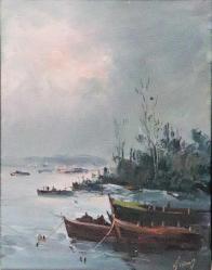 Tuval üzerine yağlıboya resim. Günaydın  imzalı. Çerçevesiz 40x50 cm.