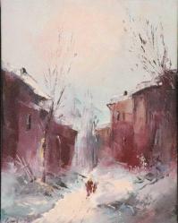 Tuval üzerine yağlıboya resim. Günaydın  imzalı. Çerçevesiz 40x50 cm.