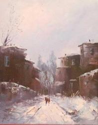 Tuval üzerine yağlıboya resim. Günaydın  imzalı. Çerçevesiz 40x50 cm.