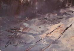 Tuval üzerine yağlıboya resim. Günaydın  imzalı. Çerçevesiz 40x50 cm.