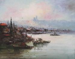 Tuval üzerine yağlıboya resim. Günaydın  imzalı. Çerçevesiz 40x50 cm.