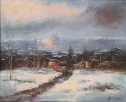 Tuval üzerine yağlıboya resim. Günaydın  imzalı. Çerçevesiz 40x50 cm.