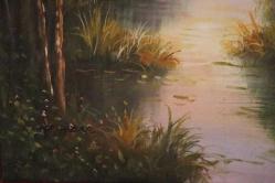 Tuval üzerine yağlıboya resim. Sanatçı imzalı. Çerçevesiz 60x30 cm.