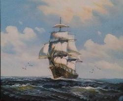Tuval üzerine yağlıboya resim. Hansen sanatçı imzalı. Çerçevesiz 52x62 cm.