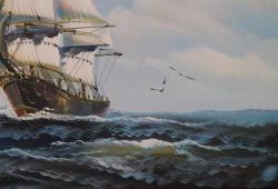 Tuval üzerine yağlıboya resim. Hansen sanatçı imzalı. Çerçevesiz 52x62 cm.
