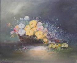 Tuval üzerine yağlıboya resim. Günaydın imzalı. Çerçevesiz 60x50 cm.