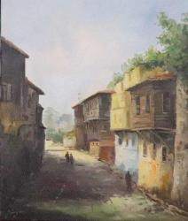 Tuval üzerine yağlıboya resim. Günaydın imzalı. Çerçevesiz 40x50 cm.