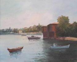 Tuval üzerine yağlıboya resim. Günaydın imzalı. Çerçevesiz 50x60 cm.