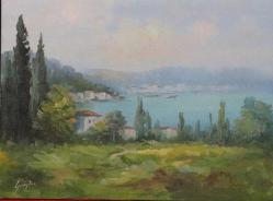 Tuval üzerine yağlıboya resim. Günaydın imzalı. Çerçevesiz 50x60 cm.