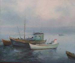 Tuval üzerine yağlıboya resim. Günaydın imzalı. Çerçevesiz 50x60 cm.