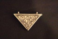 Gümüş,  kalem işi, el kakması hamayıl cevşen  5x3cm.