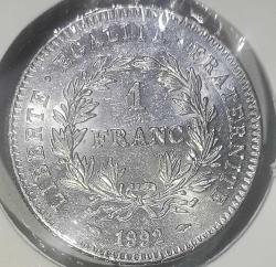 FRANSA 1992  1  FRANC  KAPAMASINDA  HATIRA 200. Yıldönümü - Fransa Cumhuriyeti
