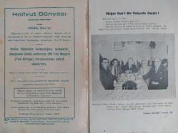 Holivut Dünyası Haftalık Aktüalite Sinema Tiyatro Müzik ve Magazin Dergisi - Forma:21Meğer Sun'i bir bahçedeimişiz! - Ahmet Şükrü Esmer-  Muvaffak İpar - Abidin Dav'er - Zekeriya Sertel - Hüseyin CAhit Yalçın - İsviçre lokantasının adetleri- Donanma Gecesi Gibi....-  Shirley Tample - Bayan Şazisyenin İstediği... - İngrid Bergman - Gary Cooper - M.G.M. Şirketinin zarif ve cazibeli yıldızı Ann sothern - Rosalind Russell ile Melvyn Douglas - Frances Rafferty - Dorothy Morris - Vicki Lane - ''Rüzgar gibi geçti'' romanının ve filminin muharriri bizi bekliyor - ''Holivut Dünyası'' nın Holivut muhabiri'' - Şaziye İpar - Muz yemek ayıp mı? - İrma Wilson - Dorothy Morris - Nina Bisell - Mirna Loy - Barbara Stanwyck - Bu sene Lale'de göreceğiniz ''Ölmeyen hatıra'' filminde fotoğraf ve haberi - Tam Takım Dergi