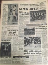 HÜRRİYET GAZETESİ  21 AĞUSTOS 1965 YIL :18 SAYI :6117--Ankara da kumandanlarla önemli bir toplantı yapıldı --Filiz Akın ,doğan çocuğuna Ahmet Tarık adını verdi ---Zirai vergi 200 milyon yerine ancak 40 milyon lira buldu --Kömür işçilerinin  ücretlerini arttırıldı --Türk -İş in aranması tepki doğurdu --Dorman MP den ve Bakanlıktan İstifa Ediyor --James Bond gibi çalışan Mali Polis mermer içinde eroin  kaçıran çeteyi yakaladı ---Almanya da ki Türk çocukları için yurda getiriliyor ---Fuar Göl Gazinosunda :Mualla Mukadder ---Erkan Yolaç :Fuar Göl Gazinosunda ---İzmir Fuarı Dün Açıldı --Galatasaray Yarın Eskişehir de oynuyor --İst -Spor -Feriköy --Tenis Şampiyonasında Yarı Final Bugün Başlıyor --Aşk Sahnelerinde Fransızları Geride Bıraktık --Türk sinemasında James Bond u İzzet Günay canlandırıyor : Şeker Hafiye ,filminin ilk çekim günü kaza atlattı --Valiler çare için toplanırken bir kamyon soyuldu ---Her geçen gün daha fazla çalışmalıyız --Türkiye Yüzme Grup 1. likleri Konya ya alındı --