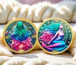 DENİZ KIZI TEMALI HATIRA YABANCI MADALYA ÇİL GÖRSELDEKİ ÜRÜN