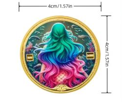 DENİZ KIZI TEMALI HATIRA YABANCI MADALYA ÇİL GÖRSELDEKİ ÜRÜN