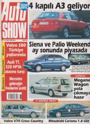 AUTO SHOW   8 EYLÜL  1998 SALI  SAYI: 36  MITSUBISHI CARISMA 1.8 GDI, VOLVO V70 CROSS COUNTRY   -  OTOMOBİL DERGİSİ