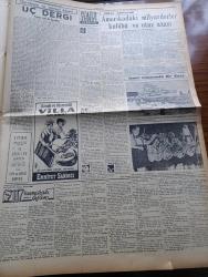 Cumhuriyet Gazetesi - 22 Mayıs 1954 - Oramiral Fechteler'in Dünkü Basın Toplantısı - Pakistan Hadiseleri Yeni Bir Safhaya Girdi - İtfaiye Mensuplarının Üniformaları Değişti - 5. Kore Tugayı - Ethem Yetkiner Emniyet Genel Müdürü Oldu -  Dünya Güreş Şampiyonası Bugün Başlıyor - Haydarpaşa Limanı 2 Senede Bitirilecek - Çocuk Kraliçe Fatma Dural İle Çocuk Kral Vedat İrdelp Dün Matbaamızı Ziyaret Etti - Sultanahmed Camiinde Törenler Ve Vakalar Yazan Haluk Y. Şehsuvaroğlu - Madrid'e Göre Churchill Verdiği Sözü Tutmuyor - Burhan Felek Köşe Yazısı - Güneş Tutulması Fotoğrafla Tesbit Edilecek - Adalet Beykozla Galatasaray Da İstanbul'sporla Karşılaşacak - Dünya Kupası İçin Takımların Hazırlık Maçları - Hacettepe Kulübü Profesyonel Oluyor - Büyük Adli Hatalar Çeviren Mazhar Kunt Yazı Dizisi - Tarihte Çapkın Kadınlar 2 Lola Montes Derleyen Hamdi Varoğlu Yazı Dizisi - Günün Resimleri - Sarayların Aşk İlahesi Desiree Yazan Anne Marie Selinko Yazı Dizisi - Paris'te Türk Sanatkarları