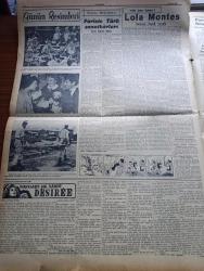 Cumhuriyet Gazetesi - 22 Mayıs 1954 - Oramiral Fechteler'in Dünkü Basın Toplantısı - Pakistan Hadiseleri Yeni Bir Safhaya Girdi - İtfaiye Mensuplarının Üniformaları Değişti - 5. Kore Tugayı - Ethem Yetkiner Emniyet Genel Müdürü Oldu -  Dünya Güreş Şampiyonası Bugün Başlıyor - Haydarpaşa Limanı 2 Senede Bitirilecek - Çocuk Kraliçe Fatma Dural İle Çocuk Kral Vedat İrdelp Dün Matbaamızı Ziyaret Etti - Sultanahmed Camiinde Törenler Ve Vakalar Yazan Haluk Y. Şehsuvaroğlu - Madrid'e Göre Churchill Verdiği Sözü Tutmuyor - Burhan Felek Köşe Yazısı - Güneş Tutulması Fotoğrafla Tesbit Edilecek - Adalet Beykozla Galatasaray Da İstanbul'sporla Karşılaşacak - Dünya Kupası İçin Takımların Hazırlık Maçları - Hacettepe Kulübü Profesyonel Oluyor - Büyük Adli Hatalar Çeviren Mazhar Kunt Yazı Dizisi - Tarihte Çapkın Kadınlar 2 Lola Montes Derleyen Hamdi Varoğlu Yazı Dizisi - Günün Resimleri - Sarayların Aşk İlahesi Desiree Yazan Anne Marie Selinko Yazı Dizisi - Paris'te Türk Sanatkarları