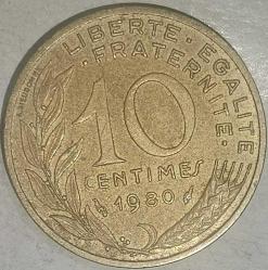 FRANSA 1980   10 CENTIMES
