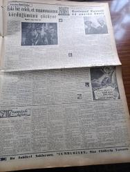 Cumhuriyet Gazetesi - 6 Mayıs 1954 - Bir Genelge Yazan Nadir Nadi Köşe Yazısı - Cumhuriyet Halk Partisi Acele Toplantıya Çağrıldı - İstanbul'un Seçtiği Yeni Milletvekilleri Bugün Mazbatalarını Alıyorlar - 1954 Türkiye Basketbol Şampiyonası Sona Erdi - 19 Mayıs Hazırlığı - Eisenhower Dulles'i Şiddetle Destekledi - Yeni Kabine Hakkında İleri Sürülen Tahminler - Kanserle Mücadelede Başarısızlık - İnce Memed Yazan Yaşar Kemal Yazı Dizisi - Kıbrıs Hakkında Yazan Emin Ali Çavlı - Burhan Felek Köşe Yazısı - Dünyada Şarap Fazlalığı Var - Büyük Adli Hatalar Çeviren Mazhar Kunt Yazı Dizisi - Vefa İstanbulspor'la 2 2 Berabere Kaldı - Fransa Çekiç Atma Rekoru Kırıldı - Fransa Kupası Final Maçı - Bertrand Russell 82 Yaşına Bastı - Sarayların Aşk İlahesi Desiree Yazan Anne Marie Selinko Yazı Dizisi - Zeki Müren Konseri - Arı Bisküvileri - Gripin - Sana Nebati Margarin - Berta Yağ