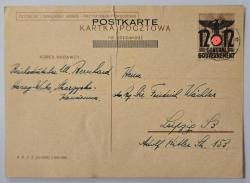 1940 Damgalı Almanya Reich Dönemi Posta Kartı, Üst Tarafından 4 cm kadar Yırtığı Var