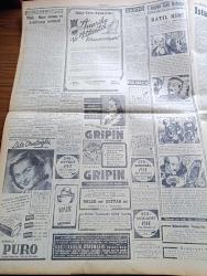 Cumhuriyet Gazetesi - 3 Mayıs 1954 - Üçüncü Baskı - Seçimi Büyük Ve Ezici Farkla Demokrat Parti'nin Kazandığı Tahakkuk Etti - Saati Saatine Yurdda Neticelerin Alınışı - Seçim Gününde Çıkan Kavgalar Ve Hadiseler - Cumhuriyetçi Millet Partisi Başbakanı Ahmet Tahtakılıç'ın Beyanatı - İstanbul'da Saat 3 te Tasnif Neticesi 289953 Demokrat Parti 116720 CHP 325 Cumhuriyetçi Millet Partisi - İnce Memed Yazan Yaşar Kemal Yazı Dizisi - Turnalar Ve Uçaklar Yazan Bedri Rahmi Eyüboğlu Köşe Yazısı - Batıya İltica Eden 3 Sovyet Diplomatı - Demirbank - Tenisçi Suzan Gürel'in Mısır'da İlk Galibiyeti - Türkiye Basketbol Serbest Atış Birinciliği - Alex Jany Tekrar Yüzmeye Başlıyor - Büyük Adli Hatalar Çeviren Mazhar Kunt Yazı Dizisi - İstanbul Ankara Radyosu Programı - 1953 1954 Yunus Nadi Mükafatı En Güzel Hikaye Hayal Mi Yazan M. Nihal Özek - Sarayların Aşk İlahesi Desiree Yazan Anne Marie Selinko Yazı Dizisi - Necipbey Briyantini - Arı Bisküvileri - 1950 Yılında Seçim Neticeleri Nasıldı - Turyağ